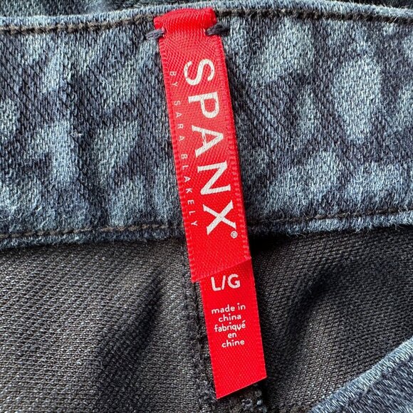 Spanx Womens Large Jeggings Jean-ish Ankle Skinny Leggings Leopard Print Jeans - Picture 8 of 11